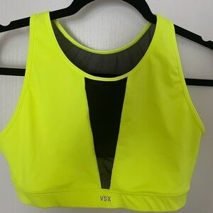 Victorias Secret VSX Neon Yellow/Black cropped, Sports Bra
